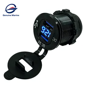Echte Marine Waterdichte Usb Socket Digitale Voltmeter Auto Dual Qc 3.0 Usb Lader Voor Marine Caravan Boot