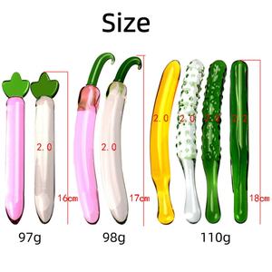 Dildo en verre en forme de <span class=keywords><strong>banane</strong></span> irrégulière pour le plaisir sexuel des femmes - Product Image 2