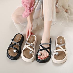 Femmes plate-forme diapositives pantoufle dame chaussures coulissantes femmes en peluche sandales plage plate-forme décontractée marche sandales chaussures - Product Image 5