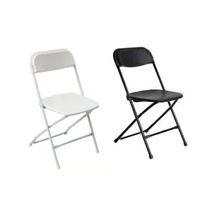 Iş ziyafet beyaz siyah çok renkli isteğe bağlı istiflenebilir plastik ikram olay katlanabilir bahçe parti etkinlik sandalyeleri