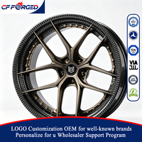 Jantes en alliage de carbone bronze à cinq branches de haute qualité, sur mesure, 2 pièces, 20, 21, 22 pouces, pour Turbo S 992