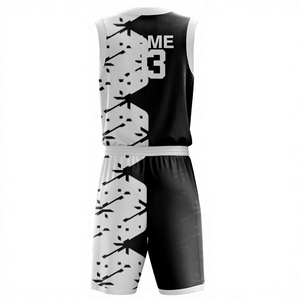 Ensemble d'uniformes de basketball sur mesure, taille plus, style professionnel, maillot et short imprimés par transfert thermique, anti-UV, respirant, séchage rapide - Product Image 2