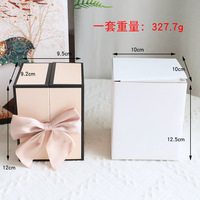 Boîte Cadeau LED Double Porte avec Ours en Fleurs Éternelles et Collier pour la Saint-Valentin, la Remise des Diplômes, Thanksgiving - Design Moderne