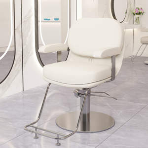 Chaise de salon de coiffure à base ronde en cuir de luxe Successeur avec rembourrage confortable <span class=keywords><strong>Chariot</strong></span> de salon de manucure SPA-Ready - Product Image 3