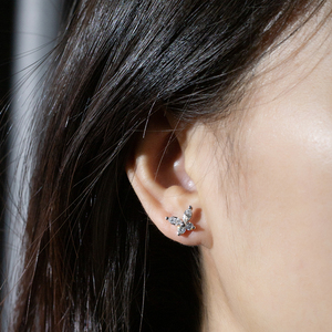 Pendientes de diamantes con forma de marquesa y redonda en plata S925 de Messi Jewelry MSE-883 para mujer - Product Image 5