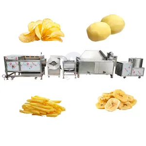 خط إنتاج صغير لرقائق البطاطس المقلية المجمدة وماكينة إعداد شرائح وزجاجات الموز وحلقات الكسافا لنيجيريا