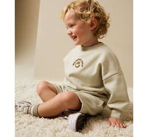 Completo primaverile da bambino a 2 pezzi con stampa <span class=keywords><strong>Smile</strong></span>, felpa e pantaloncini, <span class=keywords><strong>abbigliamento</strong></span> casual per bambini - Product Image 4