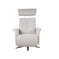 Fauteuil inclinable pivotant en tissu doux électrique avec appui-tête, canapé inclinable pour salon, maison, appartement