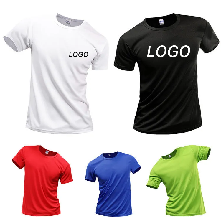 Toptan Run T Shirt özel baskı t-shirt düz kuru Fit süblimasyon tişörtleri boş spor tişörtleri 100 Polyester erkekler T Shirt