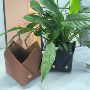 पु चमड़े के न्यूनतम प्लांटर डेक इनडोर हैंगर लेदर प्लांट हैंगर चमड़े का पौधा - Product Image 1