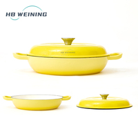 WEINING Promotion : Cocotte en fonte émaillée colorée 27 cm, style américain, compatible gaz et induction, écologique, pour cuisson et ragoûts