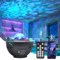 Proyector de Galaxia con Conexión USB de 5V, Altavoz LED con Música, Luz Nocturna Dinámica de Cielo Estrellado, Aurora y Olas del Océano, Decoración de Pared para Dormitorio
