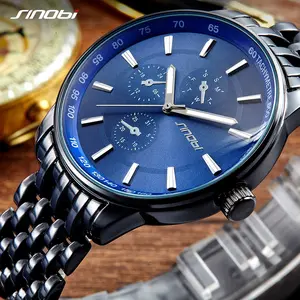 SINOBI Mens Watch S9268G-D çift romantik dijital saatler erkekler bilek küçük üç iğne lüks izle Relogio Masculino Reloj