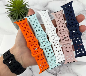 Ventes chaudes, bracelets <span class=keywords><strong>de</strong></span> montre <span class=keywords><strong>en</strong></span> silicone élastique multicolores, doux, respirants et creux, <span class=keywords><strong>de</strong></span> haute qualité, pour montre 9 8 7 6 5 - Product Image 1