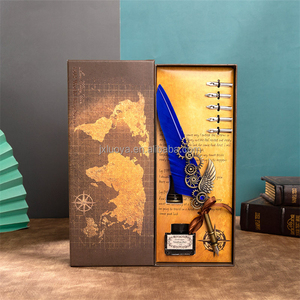 Biểu Tượng Tùy Chỉnh Sang Trọng Cổ Cổ Điển Bán Buôn Số Lượng Lớn Lông Dip Cổ Điển Retro Đài Phun Nước Thư Pháp Bút Thiết Lập Với Hộp Quà Tặng - Product Image 4