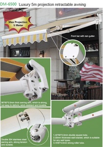 <span class=keywords><strong>Toldo</strong></span> de Jardín Moderno Retráctil de Aluminio Resistente de <span class=keywords><strong>5</strong></span> <span class=keywords><strong>Metros</strong></span> con Control Remoto para Balcón y Patio Exterior - Product Image 5