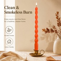 Bougies torsadées en spirale de couleur personnalisée en gros, non toxiques, en cire de paraffine de qualité supérieure, longues bougies en bâton pour la décoration de table et de la maison