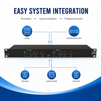 AOFO 223 Processeur audio actif professionnel, crossover audio surround 2 voies mono 4 voies, enceinte portable en aluminium, subwoofer, sonorisation PA