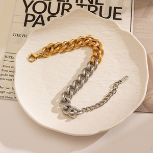 Stainless Steel <b>Bracelet</b> <b>Gold</b> Plated 18k <b>Adjustable</b> Chain Link Unisex Jewelry - Product Image 4