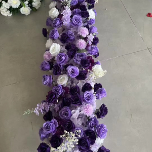 A-HOA108 <b>Purple</b> Color Horn Arch Flower Wedding Background <b>Decoration</b> <b>Purple</b> Flower Ball <b>Purple</b> Flower Runner - Product Image 3