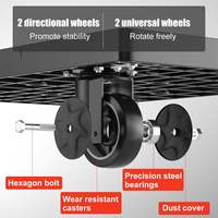 Carretilla de Plataforma de Acero y Plástico de Alta Resistencia, Cuatro Ruedas, Diseño Plegable Sólido, Capacidad de Carga de 1323 lb, OEM, para Almacenes Industriales