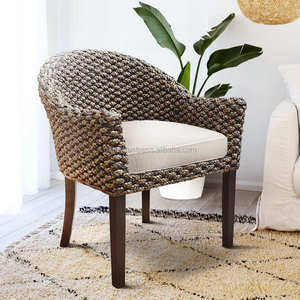Classic Antique-Look <b>Dining</b> <b>Chair</b> Handmade Water Hyacinth Wicker for Home Furniture - Product Image 2