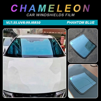 Film pour vitres de voiture Chameleon bleu clair ultra-transparent en céramique nano, film teinté pour pare-brise automobile pour le marché européen