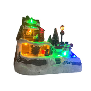 Villaggio Natalizio in Offerta, Decorazione Natalizia in Resina, Regali Artigianali, Casa di Natale con LED, Decorazione per la Casa - Product Image 4