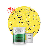 Peinture de sol en sable coloré auto-nivelante époxy YURU, facile à appliquer, peinture de sol en sable coloré époxy effet marbre