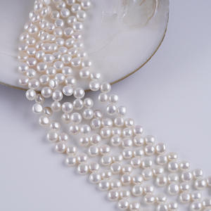 Perlas Sueltas de Agua Dulce Naturales de 8-9 mm, Perlas de Pan de Doble Capa con 28 Orificios Laterales, Accesorios para Collares Semiterminados DIY - Product Image 2