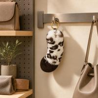 Porte-clés en fourrure de lapin Rex véritable de 18 cm, breloque de sac en fourrure, couleur personnalisée, vente en gros, OEM, ODM, accessoire de mode