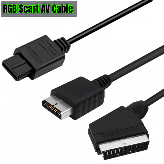 1.8m RGB to SCART AV Cable TV Audio Video Converter Connector Game Console Replacement Lead PAL Cord for PlayStation 2 3 PS2 PS3