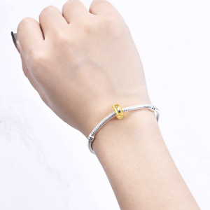 Hot-selling white <b>copper</b> star and moon isolation beads, niche high-end DIY <b>bracelets</b>, jewelry pendants, women's styles - Product Image 6