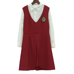 OEM Supplier Factory School Uniform Kids Clothes Girls Dresses Primary School Pinafore