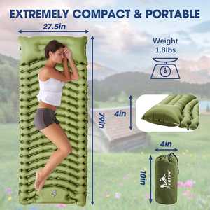 Colchoneta Inflable Ultraligera Impermeable con Almohada Integrada, Bomba de Pie, Revestimiento de TPU, Ergonómica, Compacta para Senderismo y Camping - Product Image 2