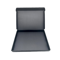 Carton de papier noir personnalisé pliable Style concis Emballage haut de gamme Stratification mate Boîtes postales à fond peu profond
