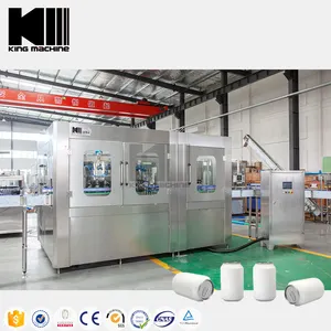 Small Factory Beverage Fruit Juice Beer Cola Soda Water Carbonated Energy Drink Can Bottling Machine Plant