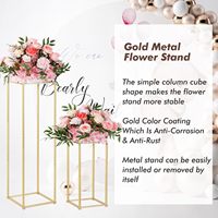 Support à fleurs élégant en métal doré, décoration de table élégante pour les mariages, centre de table et décorations de table pour les mariages