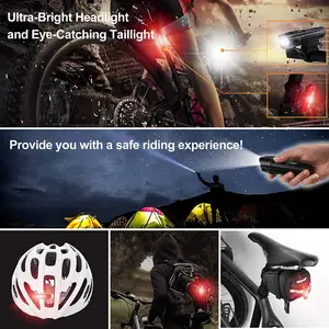 超高輝度バイクライトセットUSB充電式自転車フロントライトバックテールライト防水LED自転車ライト