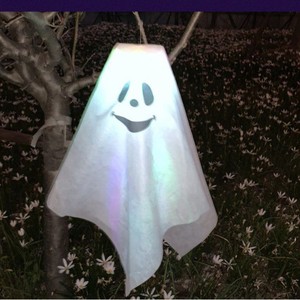 Decoración de Fantasma Brillante para Halloween, Adorno de Tela con Batería para Exteriores, Ideal para Decoración de Fiestas de Halloween - Product Image 1