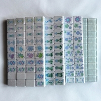 Jeu de tuiles de mahjong américain de luxe en acrylique Glacier Bloom de haute qualité, 160 tuiles, écologique, durable et portable pour le divertissement