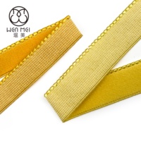 Vente en gros de bande élastique à bords picots de 10 mm, 12 mm, 15 mm, 25 mm, antidérapante, brillante, pour soutien-gorge, lingerie