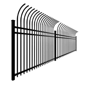 Yüksek güvenlik yenilmez viraj üst çit çelik ve konut evler için PVC kaplı yuvarlak Metal bahçe çitleri 3D modeli