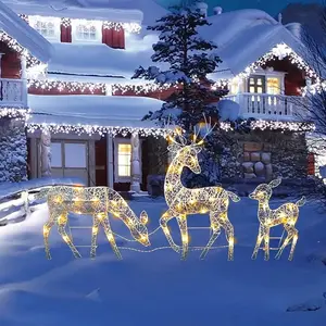 Fábrica nueva única fuera de Navidad LED blanco cálido brillo gran Navidad ciervo iluminado