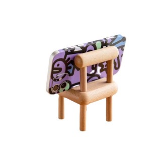 Solid Wood Tablet Stand <b>Mini</b> Chair Desktop Phone Holder Creative Wooden Base For Tablet <b>PC</b> Stands - Product Image 5