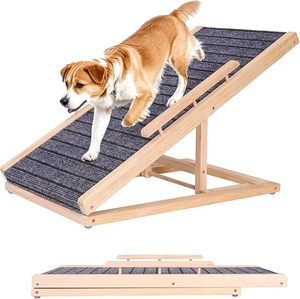 Escaleras de madera personalizadas para mascotas 2 en 1, rampa antideslizante plegable para perros y gatos para cama, sofá, coche, escalón ajustable para perros para mascotas pequeñas, medianas y grandes - Product Image 4