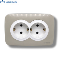 Articles électriques d'usine F100, norme européenne, prises modernes, prise murale double Schuko 2P + T, 10A, 2 ports