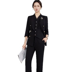 Women's White Three Piece Suit Set Polyester Summer Office Lady Anti Wrinkle Professional Work Wear - Product Image 5