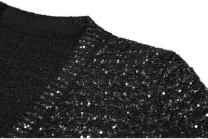 <span class=keywords><strong>Cardigan</strong></span> a maglia Casual con <span class=keywords><strong>cintura</strong></span> da donna di qualità autunno moda con paillettes monopetto a manica lunga manica - Product Image 4