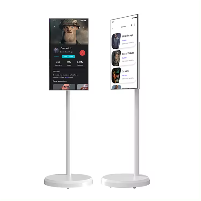 27 Inch Portable TV Vertical Smart Touch Screen Android 12 Rollable Display with Stand for Family